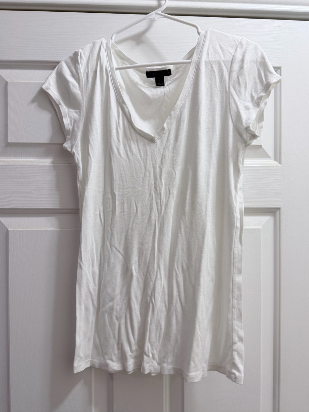 Express White V-Neck Short Sleeve Tee Top